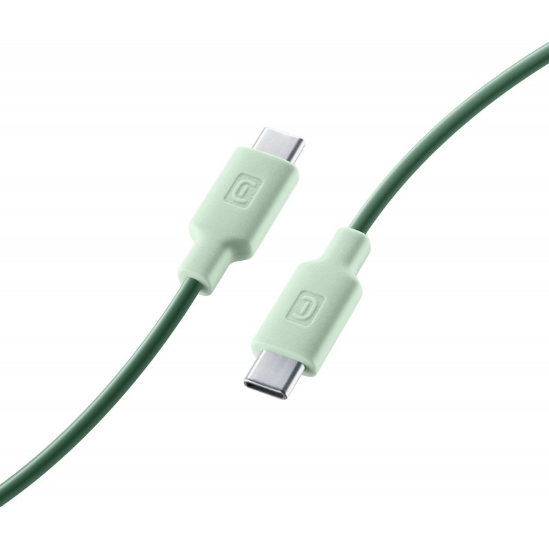 Cellularline Stylecolor Cable 100cm - USB-C to USB-C Cavo colorato da USB-C a USB-C Verde