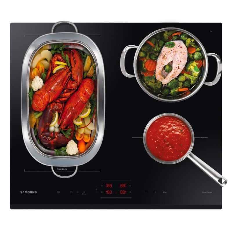 Samsung NZ64B5045GK Schwarz Integriert 60 cm Zonen-Induktionskochfeld 4 Zone(n)