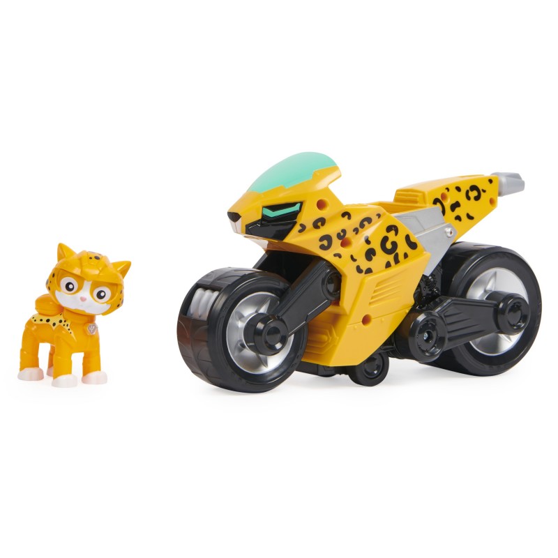 PAW Patrol | Veicolo Cat Pack del personaggio Wild Cat | Veicolo motocicletta a retrocarica con personaggio Cat Pack | Giochi