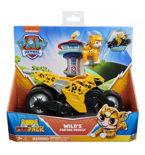 PAW Patrol , Cat Pack, Wild Cats verwandelbares Spielzeugmotorrad mit Actionfigur zum Sammeln, Kinderspielzeug
