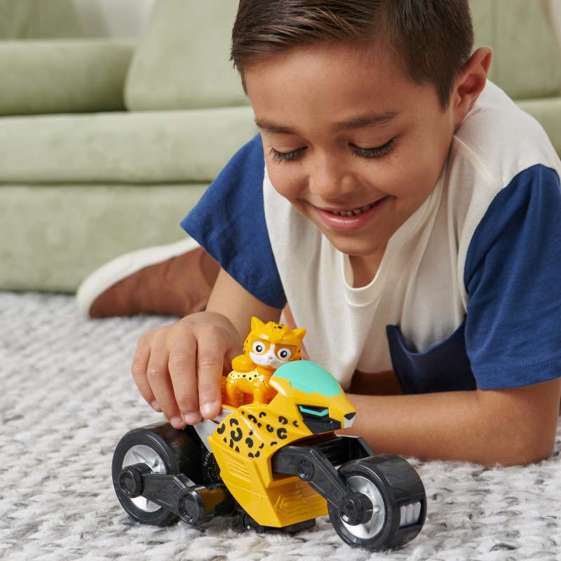PAW Patrol , Cat Pack, Wild Cats verwandelbares Spielzeugmotorrad mit Actionfigur zum Sammeln, Kinderspielzeug