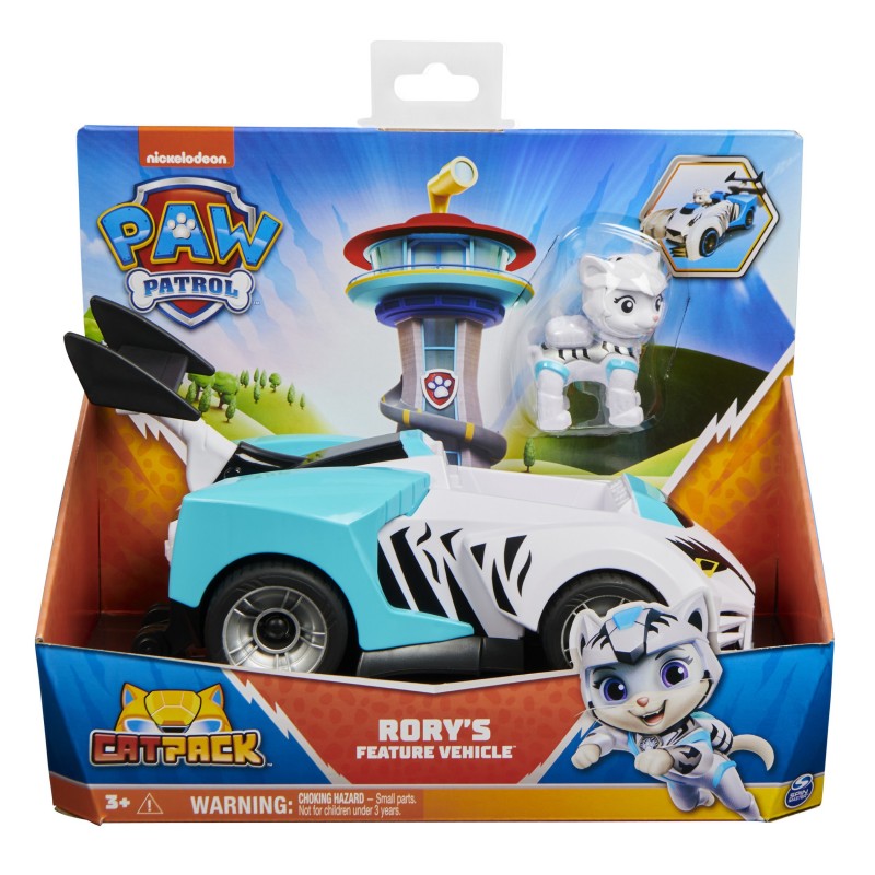 PAW Patrol , Cat Pack, Rory’s Transforming Toy Car with Collectible Action Figure, Kids Toys for Ages 3 and up