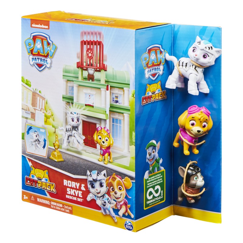 PAW Patrol , Set Gioco Cat Pack, Set a sorpresa con personaggi (Leo e Marshall o Rory e Skye), giocattoli per bambini dai 3