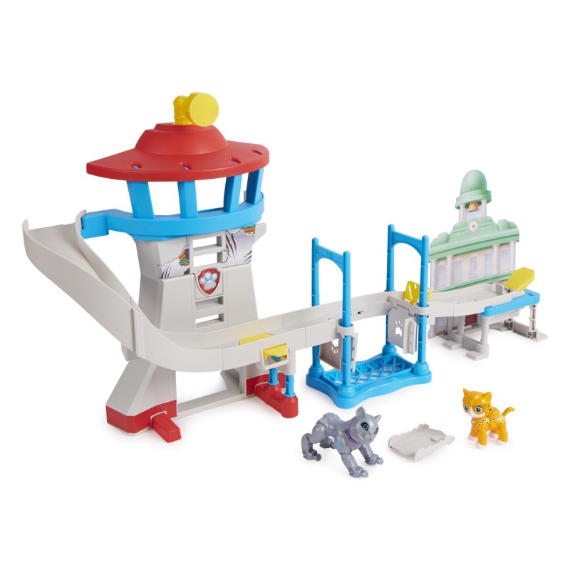 PAW Patrol , Cat Pack, Coffret Tour de contrôle de la Grande Vallée, avec 2 figurines, à partir de 3 ans