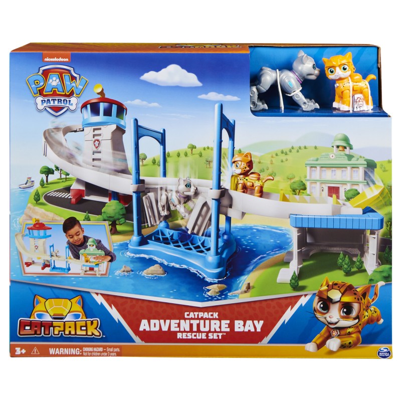 PAW Patrol Quartier Generale Cat Pack, Set di gioco Torre di Controllo con azione, 2 Personaggi , Giochi per bambini dai 3 anni