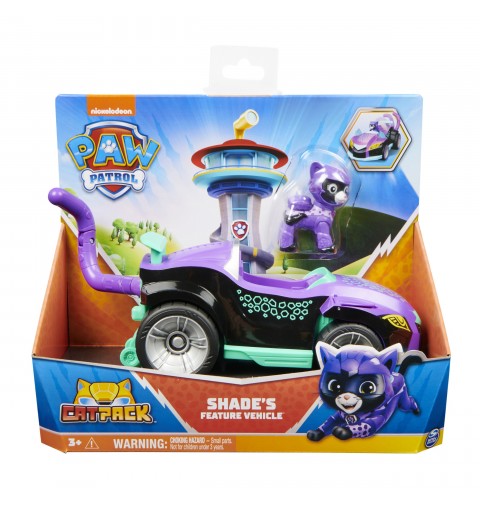 PAW Patrol | Veicolo Cat Pack del personaggio Shade | Veicolo con trasformazione con personaggio Cat Pack | Giochi per bambini