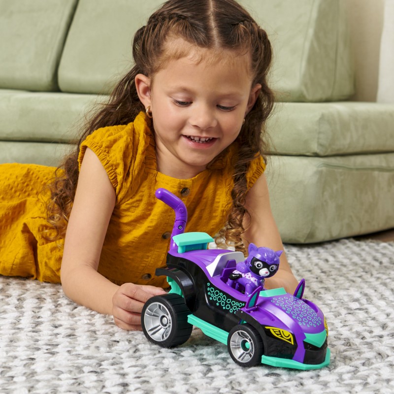 PAW Patrol , Cat Pack, Moto transformable de Shade avec figurine articulée à collectionner, à partir de 3 ans