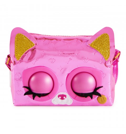 Purse Pets , Metallic Mood Flashy Frenchie, juguete de mascota interactiva y bolso de hombro y bandolera con más de 30 sonidos