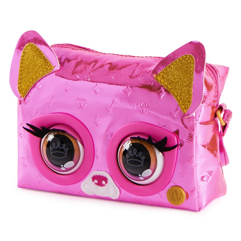 Purse Pets | Borsetta in versione Metallic Cagnolino | Oltre 30 Effetti sonori e reazioni, Giocattoli per Bambine dai 4 Anni in
