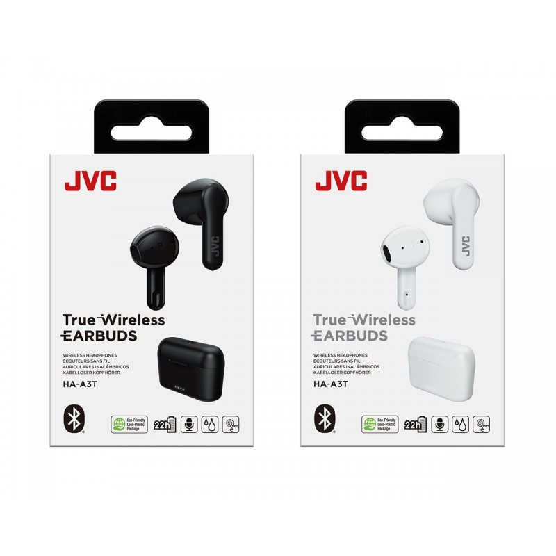 JVC HA-A3T Casque True Wireless Stereo (TWS) Ecouteurs Appels Musique Bluetooth Noir