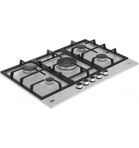 Beko HIAW75225SXE Acier inoxydable Intégré (placement) 75 cm Gaz 5 zone(s)