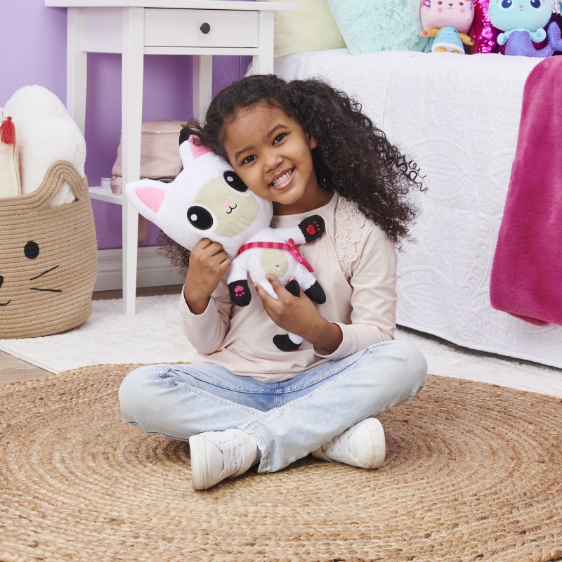 Gabby's Dollhouse , peluche Talking Panty Paws de 33 cm con luces, música y 10 sonidos y frases