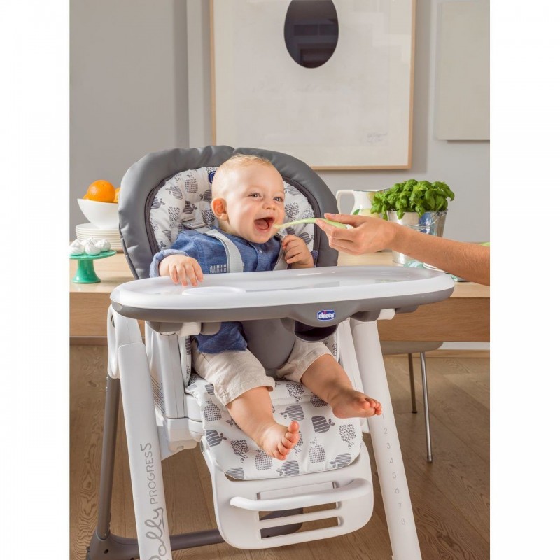 Chicco Polly Progres5 Multifunktions-Hochstuhl Beige, Weiß