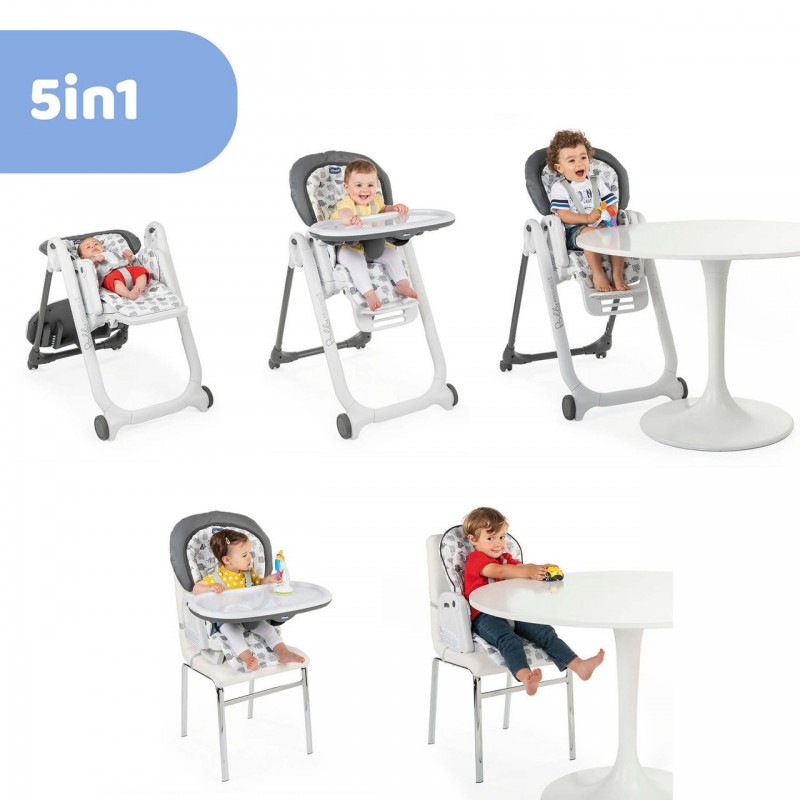 Chicco Polly Progres5 Multifunktions-Hochstuhl Beige, Weiß