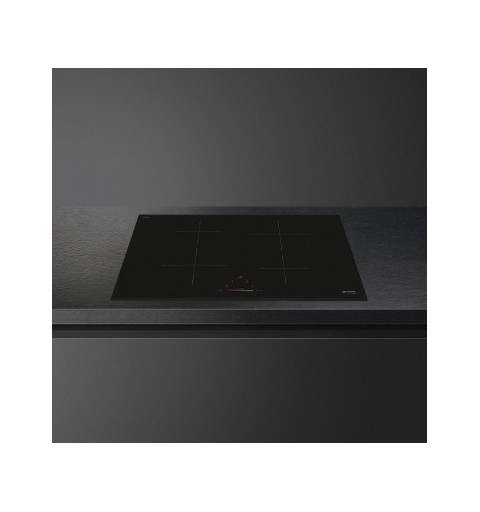 Smeg SIB2741D piano cottura Nero Da incasso 75 cm Piano cottura a induzione 4 Fornello(i)