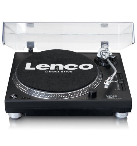 Lenco L-3809 Direct drive audio turntable Black, Silver