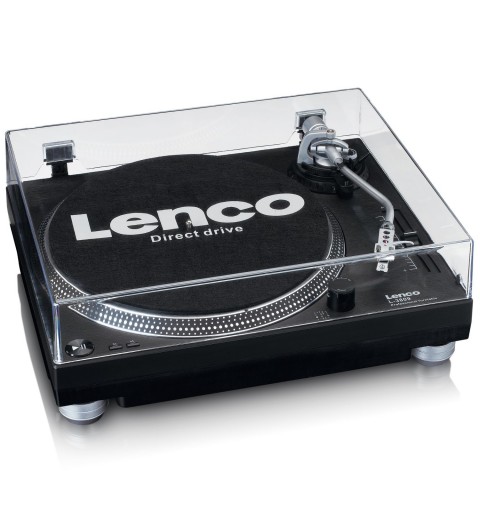 Lenco L-3809 Direct drive audio turntable Black, Silver