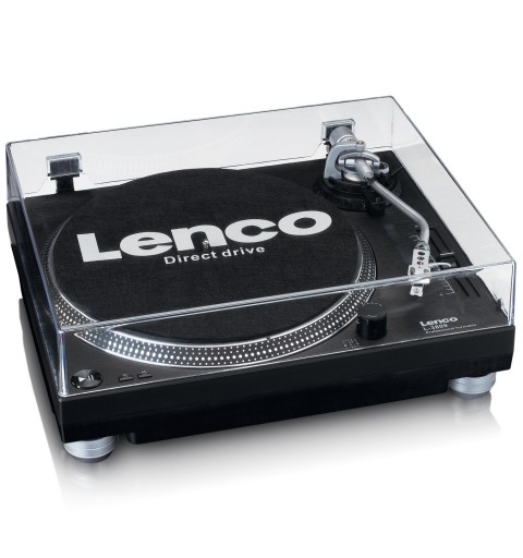 Lenco L-3809 Tocadiscos de tracción directa Negro, Plata