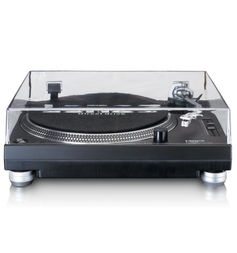 Lenco L-3809 Direct drive audio turntable Black, Silver