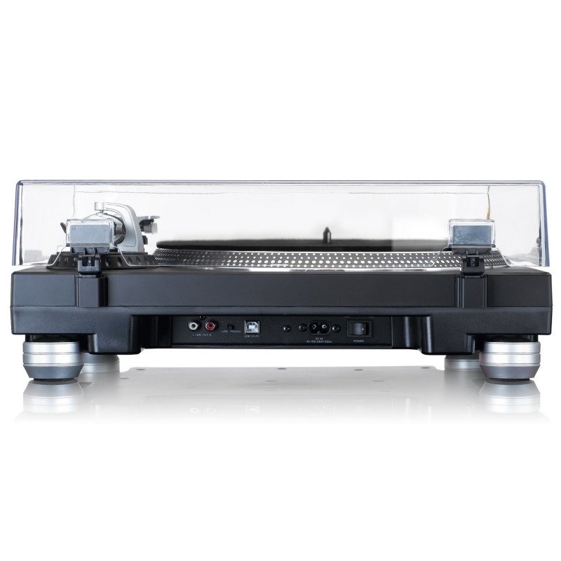 Lenco L-3809 Tocadiscos de tracción directa Negro, Plata