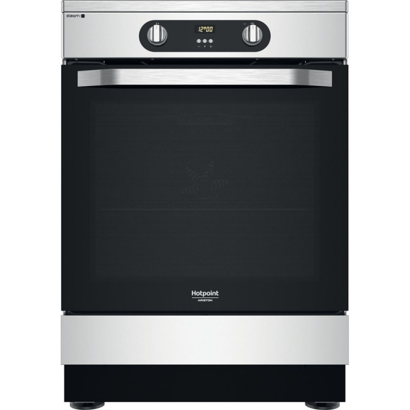 Hotpoint HS68IQ8CHX E Freistehender Herd Zonen-Induktionskochfeld Edelstahl A