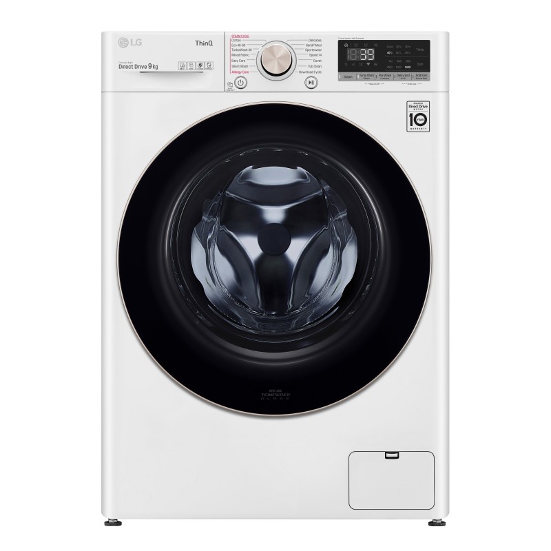 LG F6WV709SGA Lavatrice 9kg AI DD, Classe A, 1600 giri, TurboWash 360, Vapore