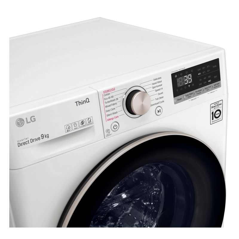 LG F6WV709SGA washing machine Front-load 9 kg 1600 RPM A White