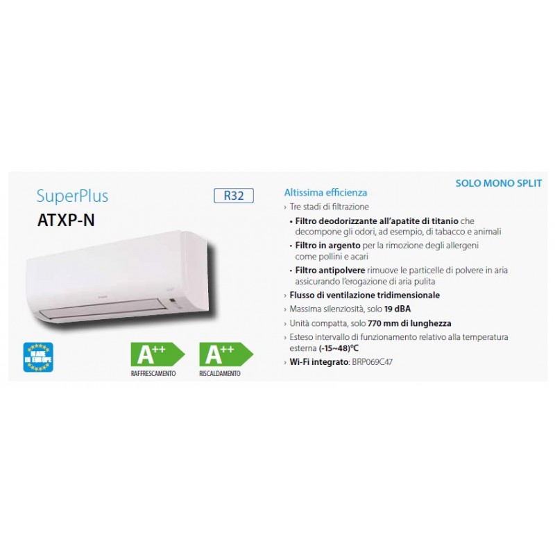 Daikin ATXP35N ARXP35N Klimaanlage Inverter Klimagerät 3.5 KW 12000BTU Siesta Superplus A++ R32 Inverter Wifi