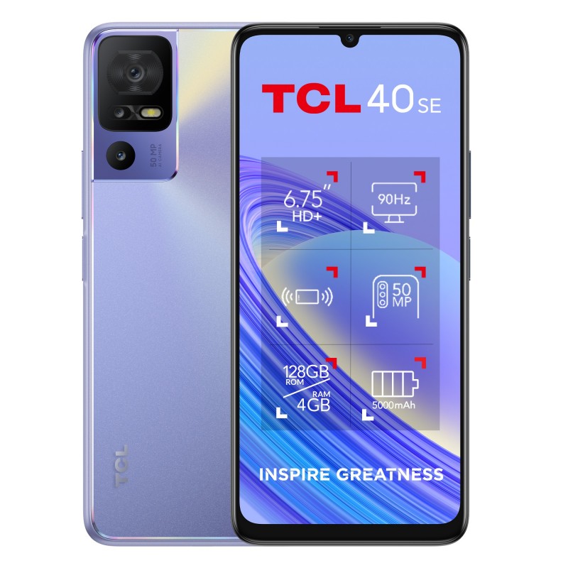 TCL 40 SE 17,1 cm (6.75") SIM doble Android 13 4G USB Tipo C 4 GB 128 GB 5010 mAh Púrpura