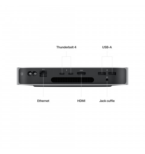 Apple Mac mini M2 Apple M 8 GB 256 GB SSD macOS Ventura Mini PC Plata