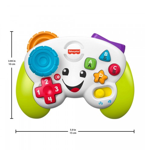 Fisher-Price Laugh & Learn Controller Gioca & Impara Ridi & Impara - Edizione multilingue, Joystick Giocattolo Musicale per