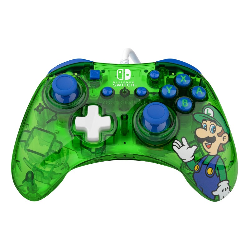 PDP Rock Candy Luigi Lime Blu, Verde, Traslucido USB Gamepad Analogico Digitale Nintendo Switch, Nintendo Switch Lite,