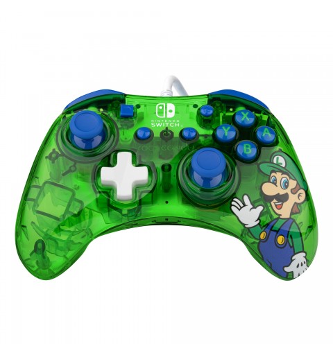 PDP Rock Candy Luigi Lime Bleu, Vert, Translucide USB Manette de jeu Analogique Numérique Nintendo Switch, Nintendo Switch
