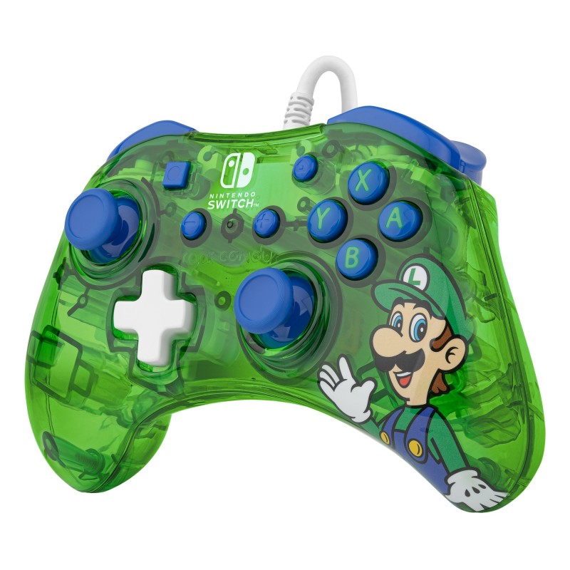 PDP Rock Candy Luigi Lime Bleu, Vert, Translucide USB Manette de jeu Analogique Numérique Nintendo Switch, Nintendo Switch