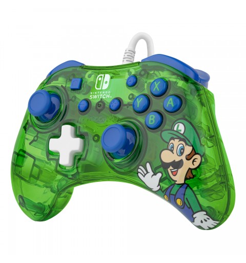 PDP Rock Candy Luigi Lime Bleu, Vert, Translucide USB Manette de jeu Analogique Numérique Nintendo Switch, Nintendo Switch