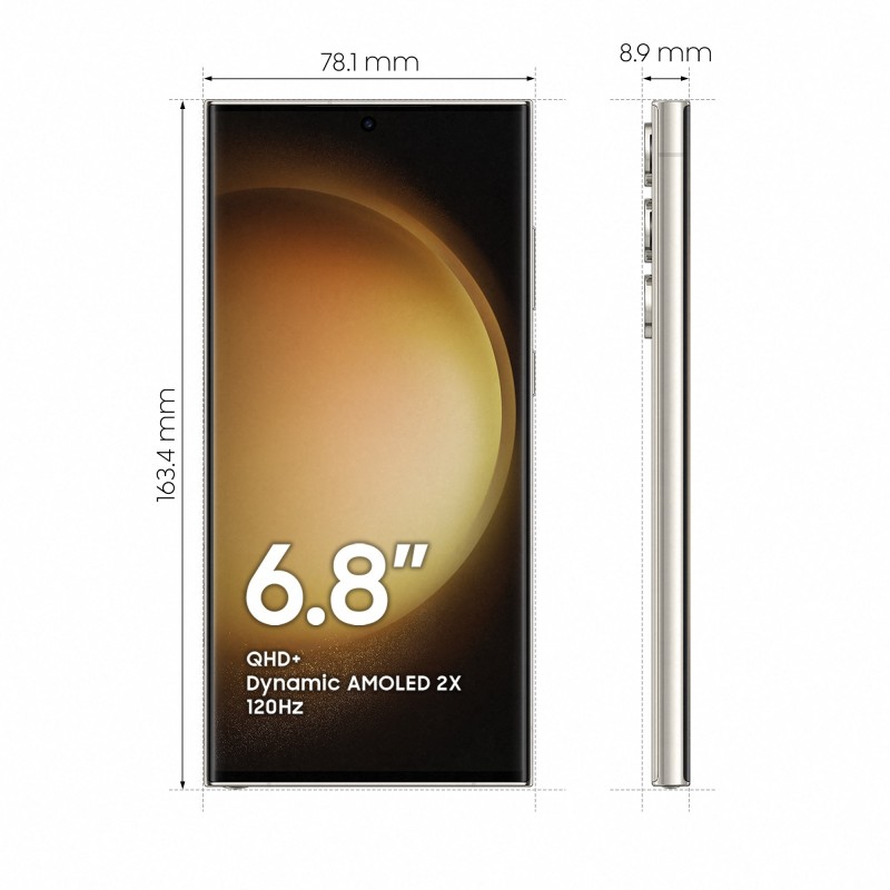 Samsung Galaxy S23 Ultra SM-S918B 17,3 cm (6.8") Double SIM Android 13 5G USB Type-C 12 Go 512 Go 5000 mAh Crème