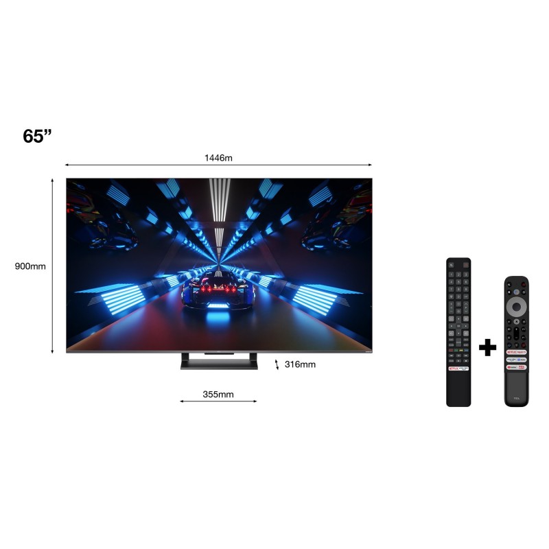 TCL 65C735 TV 165.1 cm (65") 4K Ultra HD Smart TV Wi-Fi Black