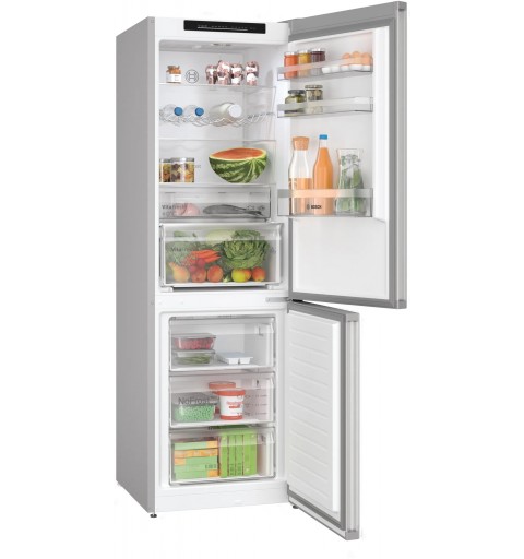 Bosch Serie 4 KGN362LDF réfrigérateur-congélateur Autoportante 321 L D Acier inoxydable