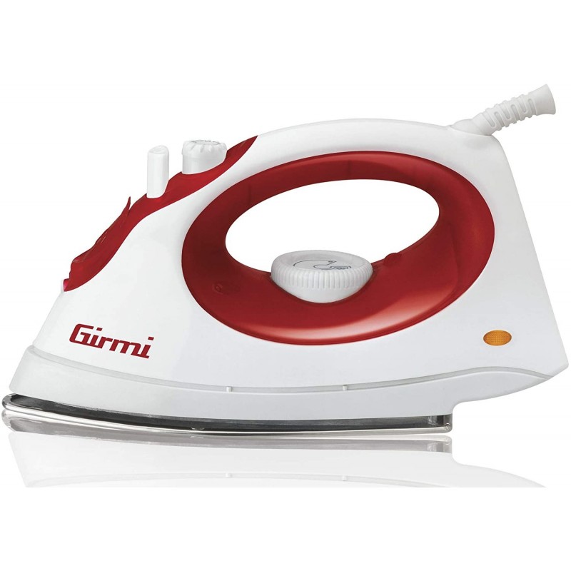 Girmi ST01 Fer à repasser à sec ou à vapeur Semelle en acier inoxydable 1800 W Rouge, Blanc