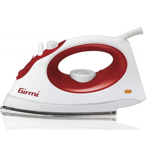 Girmi ST01 Fer à repasser à sec ou à vapeur Semelle en acier inoxydable 1800 W Rouge, Blanc