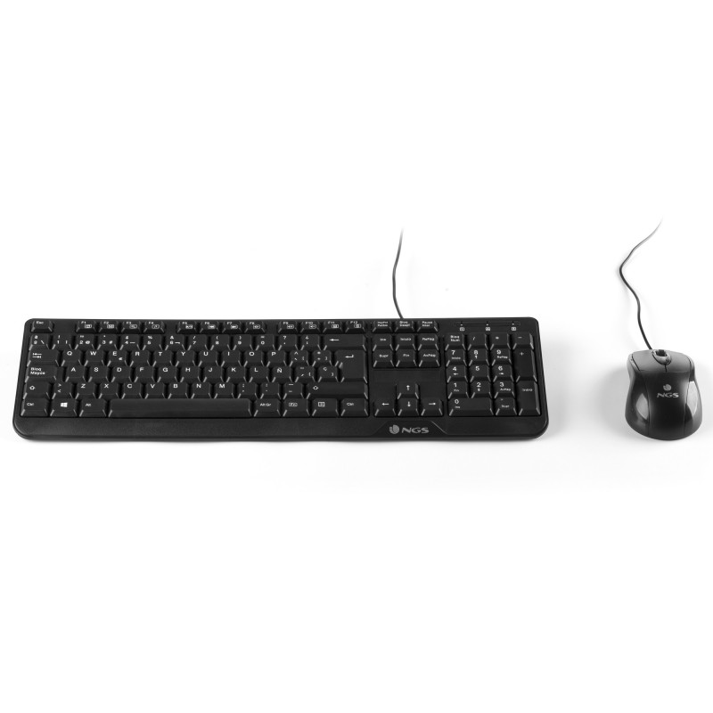 NGS Cocoa Kit, QWERTY, IT teclado Ratón incluido USB Italiano Negro
