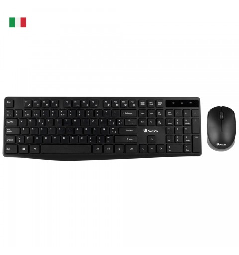 NGS Allure Kit, QWERTY, IT keyboard Mouse included RF Wireless Italian Black