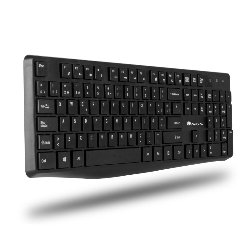 NGS Allure Kit, QWERTY, IT keyboard Mouse included RF Wireless Italian Black