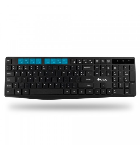 NGS Allure Kit, QWERTY, IT keyboard Mouse included RF Wireless Italian Black