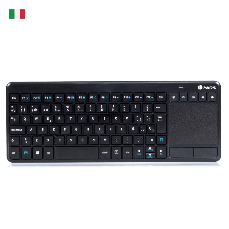 NGS TV Warrior, QWERTY, IT clavier RF sans fil Italien Noir