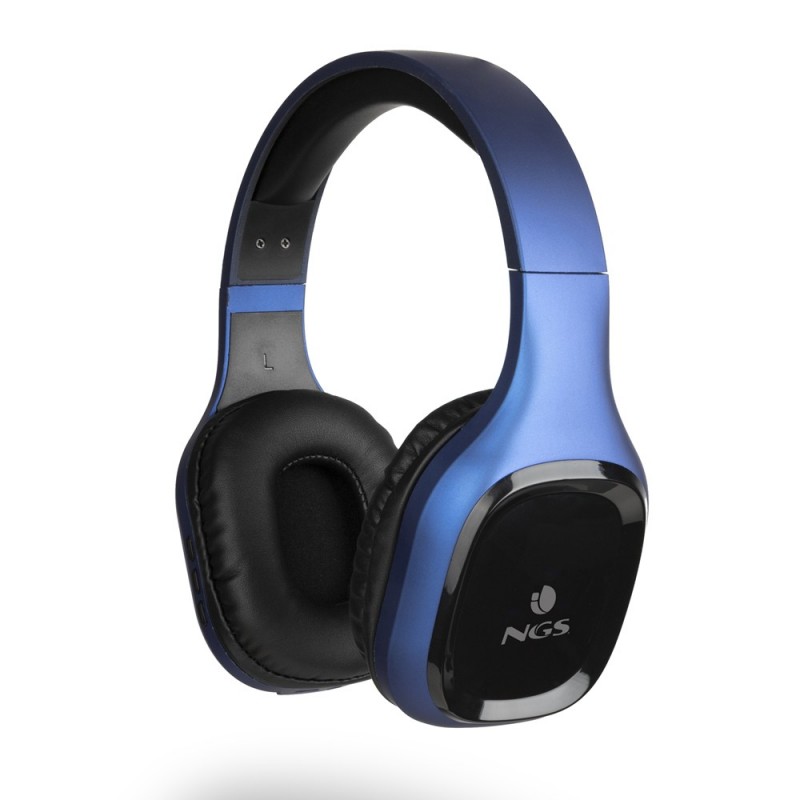 NGS Artica Sloth Casque Avec fil &sans fil Arceau Appels Musique Bluetooth Noir, Bleu