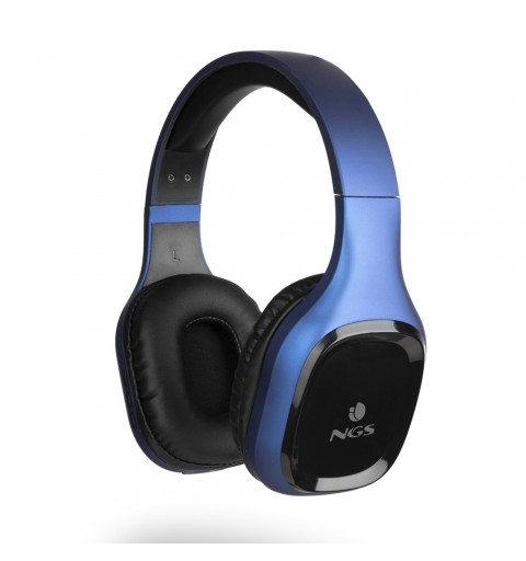 NGS Artica Sloth Casque Avec fil &sans fil Arceau Appels Musique Bluetooth Noir, Bleu