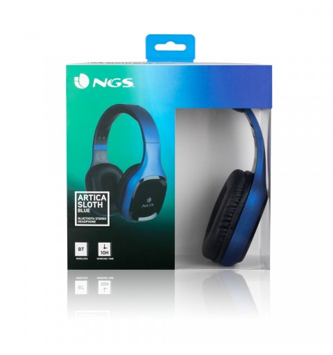 NGS Artica Sloth Headset Wired & Wireless Head-band Calls Music Bluetooth Black, Blue