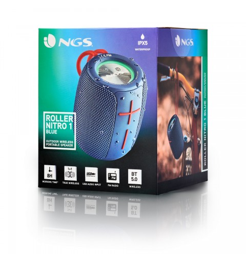 NGS Roller Nitro 1 Enceinte portable stéréo Bleu 10 W