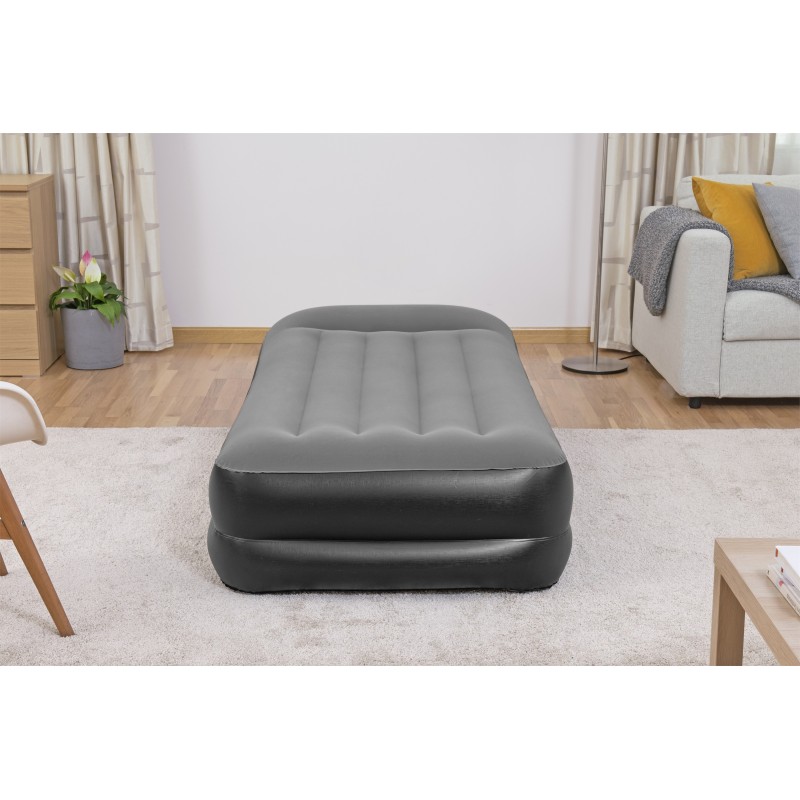 Bestway Matelas gonflable Tritech 1 place avec pompe électrique intégrée et revêtement antimicrobien 191 x 97 x 46 cm